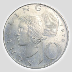 10 Schilling Silber Österreich 1957 – 1973, Differenzbesteuert § 24 UStG