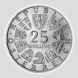 25 Schilling Silber Österreich 1955 – 1973, Differenzbesteuert § 24 UStG
