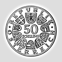 50 Schilling Silber Österreich 1959 - 1973, Differenzbesteuert § 24 UStG