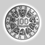 100 Schilling Silber Österreich 1974 - 1979, Differenzbesteuert § 24 UStG