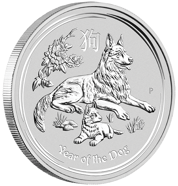 1 Kilogramm Australian Lunar II Hund 2018, Differenzbesteuert § 24 UStG 