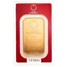 50 Gramm Goldbarren Münze Österreich geblistert mit Zertifikat